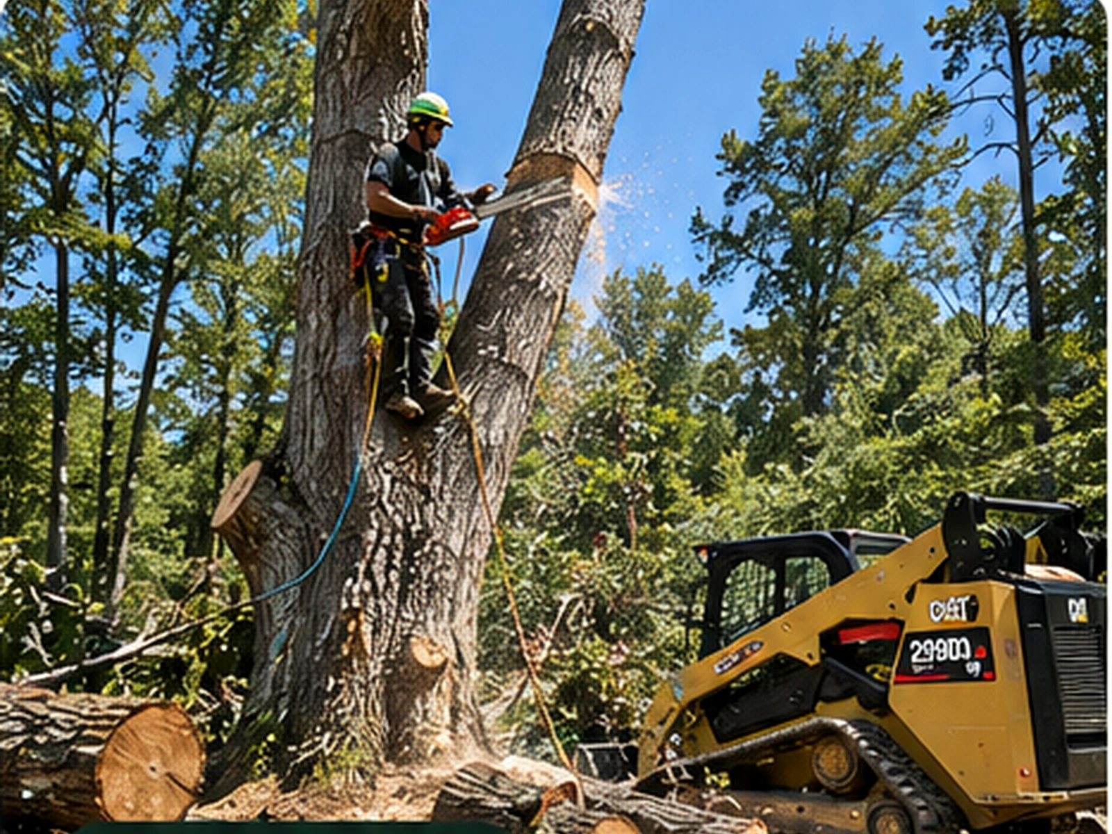 Cut logs from downed-tree cleanup