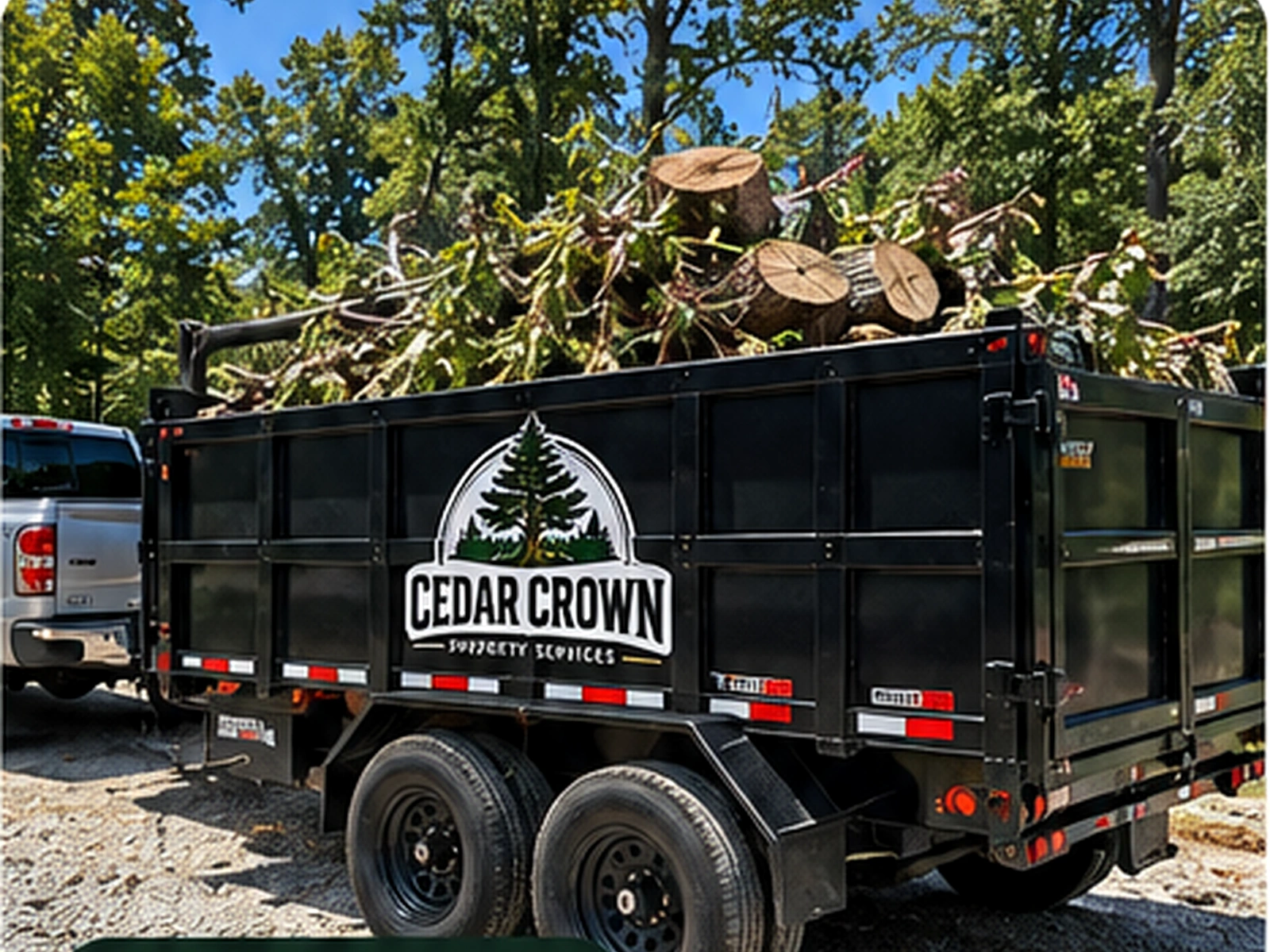 Truck and dump trailer prepared for property cleanup